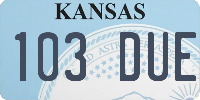 KS license plate 103DUE