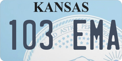 KS license plate 103EMA