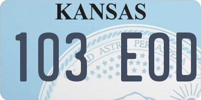 KS license plate 103EOD