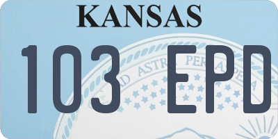 KS license plate 103EPD