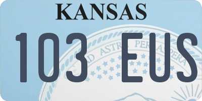 KS license plate 103EUS