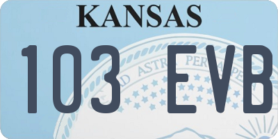 KS license plate 103EVB