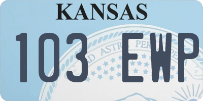 KS license plate 103EWP