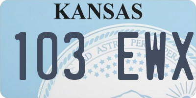KS license plate 103EWX