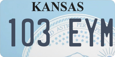KS license plate 103EYM