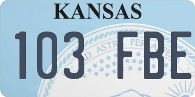 KS license plate 103FBE