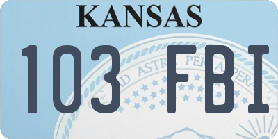 KS license plate 103FBI