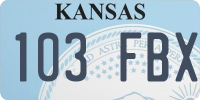 KS license plate 103FBX