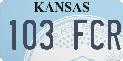 KS license plate 103FCR