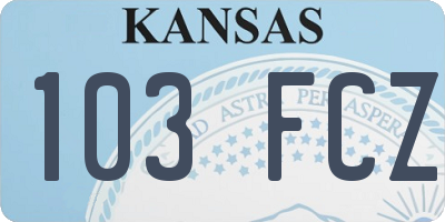 KS license plate 103FCZ