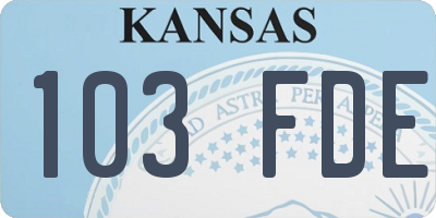 KS license plate 103FDE