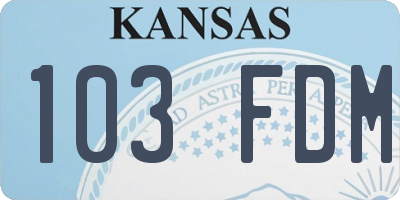 KS license plate 103FDM