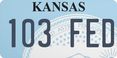 KS license plate 103FED