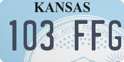 KS license plate 103FFG