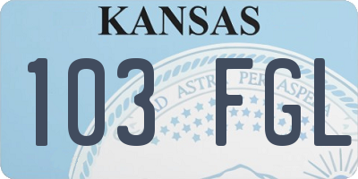 KS license plate 103FGL