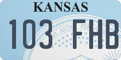 KS license plate 103FHB