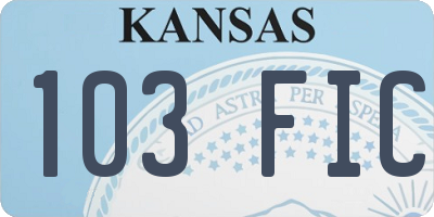 KS license plate 103FIC
