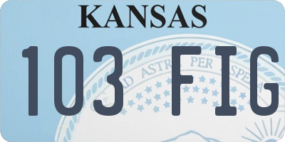 KS license plate 103FIG