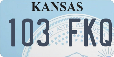 KS license plate 103FKQ