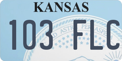 KS license plate 103FLC