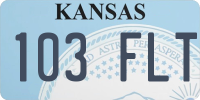 KS license plate 103FLT