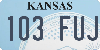 KS license plate 103FUJ