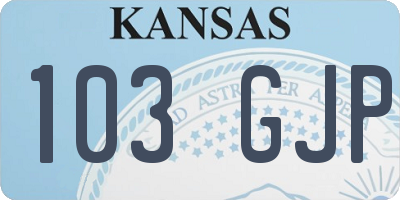 KS license plate 103GJP