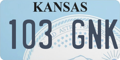 KS license plate 103GNK
