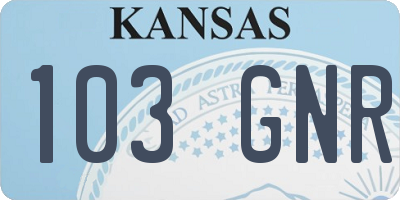 KS license plate 103GNR