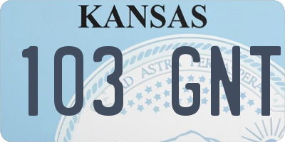 KS license plate 103GNT