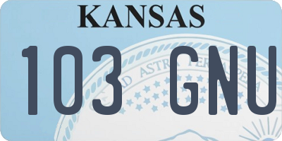 KS license plate 103GNU