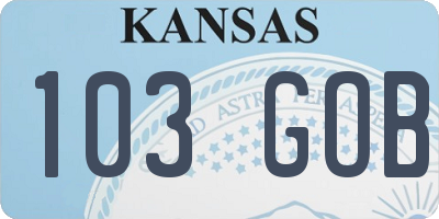 KS license plate 103GOB