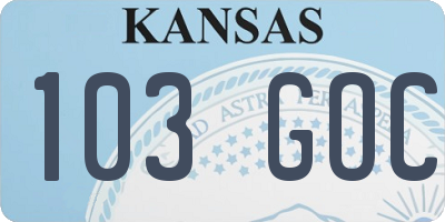KS license plate 103GOC