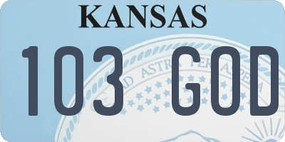 KS license plate 103GOD