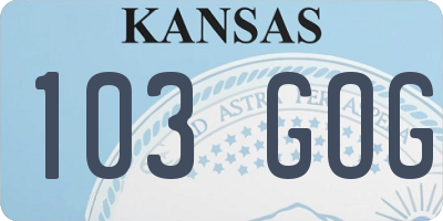 KS license plate 103GOG