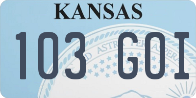 KS license plate 103GOI
