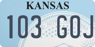 KS license plate 103GOJ
