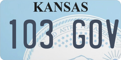 KS license plate 103GOV