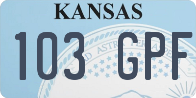 KS license plate 103GPF