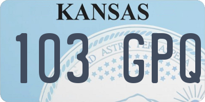 KS license plate 103GPQ