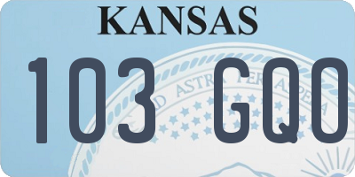 KS license plate 103GQO