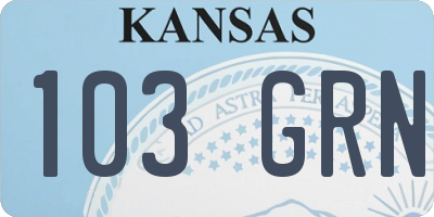 KS license plate 103GRN