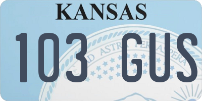 KS license plate 103GUS