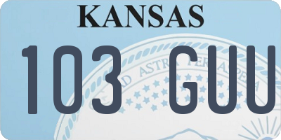 KS license plate 103GUU