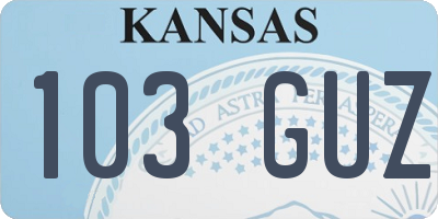 KS license plate 103GUZ