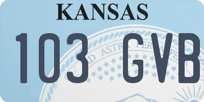KS license plate 103GVB
