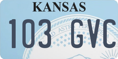 KS license plate 103GVC