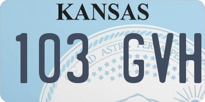 KS license plate 103GVH