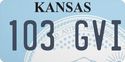 KS license plate 103GVI