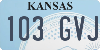 KS license plate 103GVJ